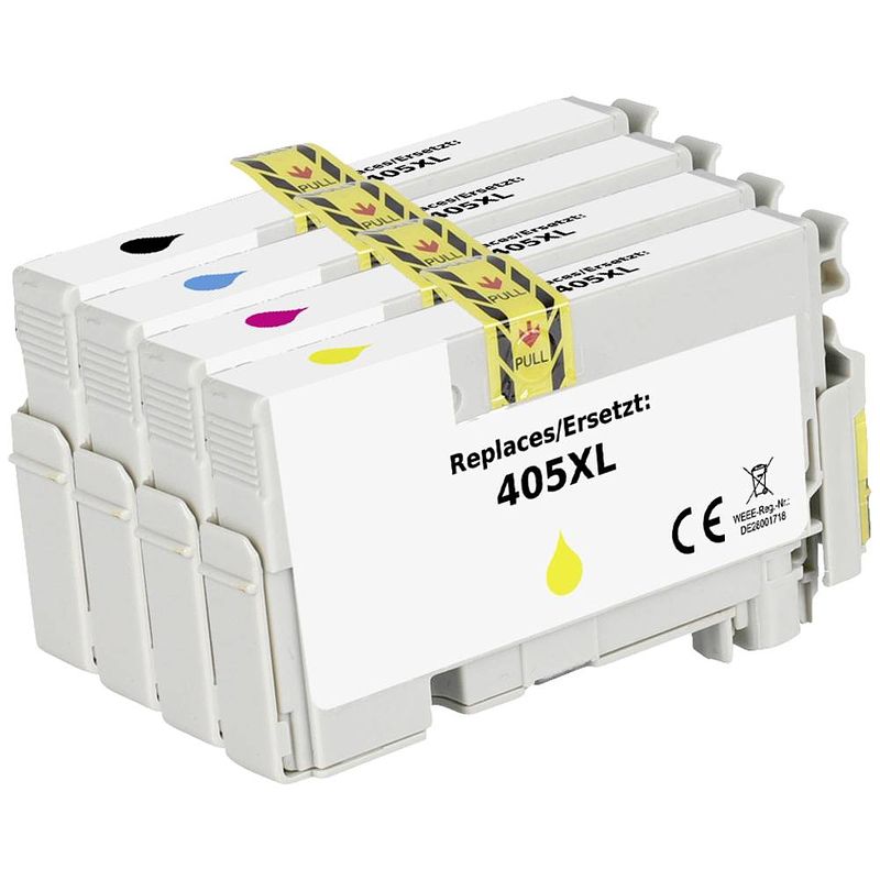 Foto van Renkforce inkt combipack vervangt epson 405xl compatibel zwart, cyaan, magenta, geel rf-i-e-405xlbkcmy4pk rf-5718866