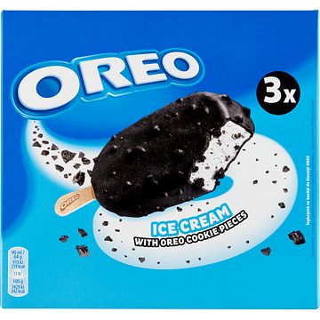 Foto van Oreo ice cream with oreo cookie pieces 3 stuks 192g bij jumbo