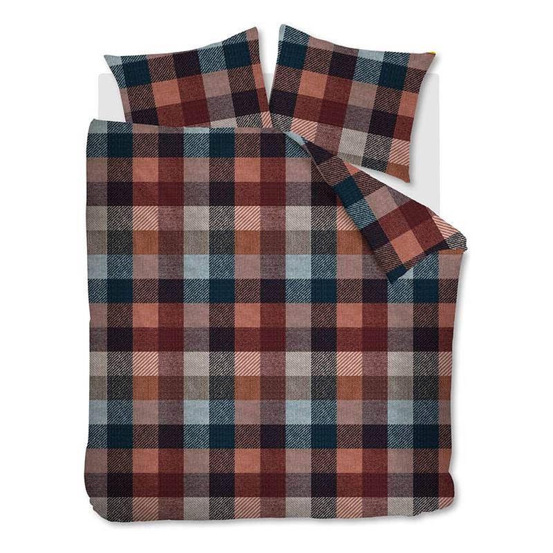 Foto van Beddinghouse beckett flanel dekbedovertrek - lits-jumeaux (240x200/220 cm + 2 slopen) - flanel - terra