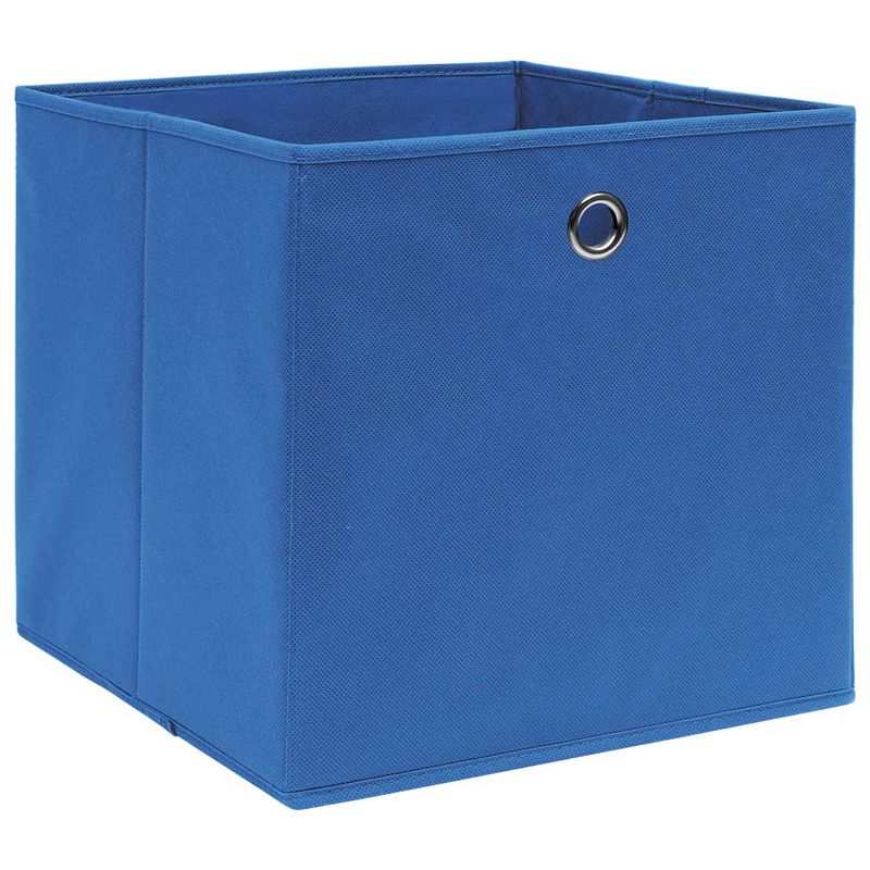 Foto van The living store opbergbox inklapbaar - blauw - 32x32x32 cm - nonwoven stof