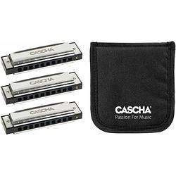 Foto van Cascha hh 2341 blues harmonica pack set van 3 blues harmonica'ss c-g-a
