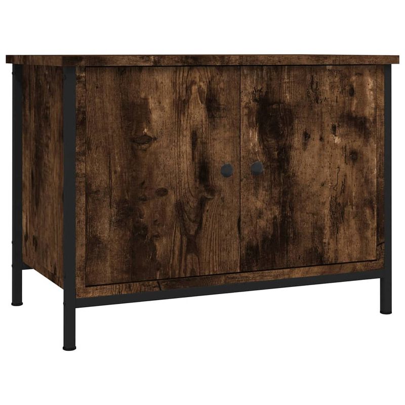 Foto van The living store tv-meubel - trendy en praktisch - tv-meubel - 60 x 35 x 45 cm - gerookt eiken