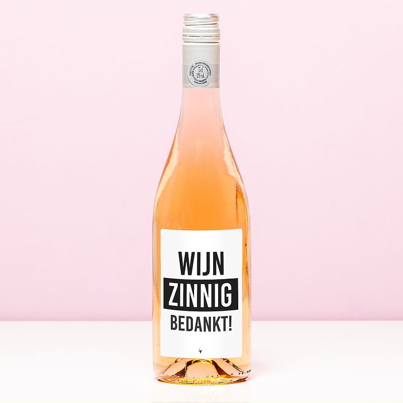 Foto van Wijnfles wijnzinnig bedankt - rosé (blush rosé)