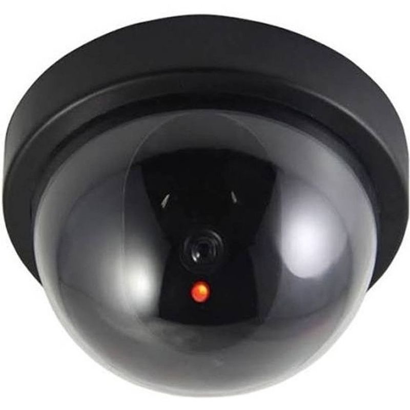 Foto van 3x dummy beveiligingscamera/koepelcamera met led 9 cm - dummy beveiligingscamera