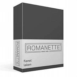 Foto van Romanette flanel laken - 100% geruwde flanel-katoen - 2-persoons (200x260 cm) - grijs