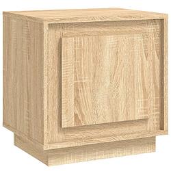 Foto van The living store nachtkastje modern - hout - 44x35x45 cm - sonoma eiken