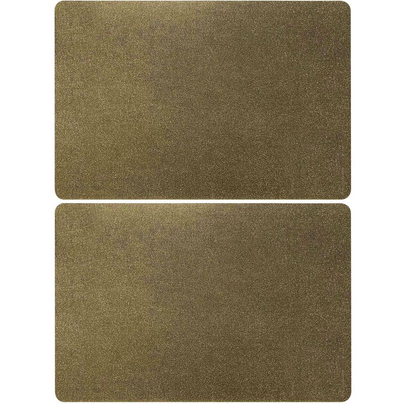 Foto van Rechthoekige placemat goud met glitters 43,5 x 28,5 cm - placemats