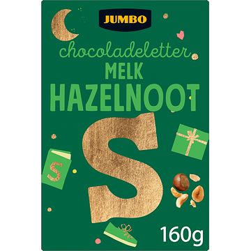 Foto van Jumbo chocoladeletter melk hazelnoot s 160g aanbieding bij jumbo | 2 voor 4.50