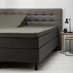 Foto van Fresh & co comfort splittopper hoeslaken - jersey 200 x 200/210 cm, kleur: truffel