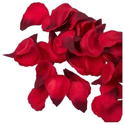 Foto van 200x rode bruiloft rozen blaadjes 3 cm - rozenblaadjes / strooihartjes
