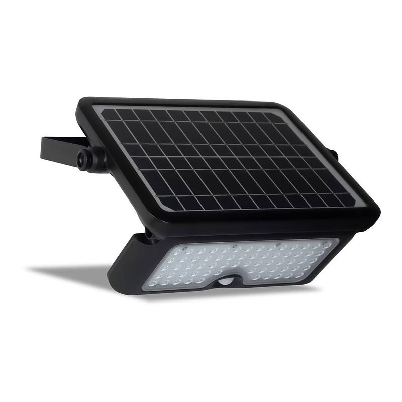 Foto van Flinq floodlicht- solar wandlamp - solar tuinverlichting - bewegingssensor -10w - zwart