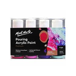 Foto van Mont marte® pouring paint aurora - 4 potjes pouringverf a 60 ml
