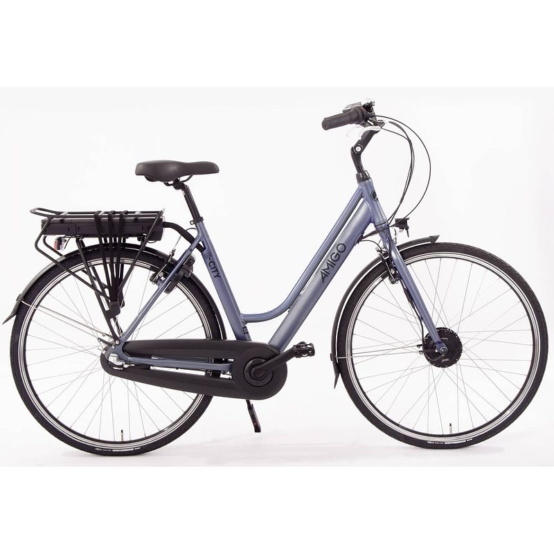 Foto van Amigo elektrische stadsfiets e-city s1 460wh 28 inch 51 cm dames 3v v-brakes blauwgrijs