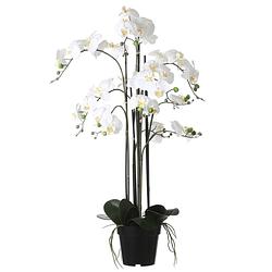 Foto van Mica decorations orchidee bloem kunstplant - parel wit - h97 x b19 cm - kunstplanten