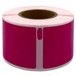 Foto van Dula dymo compatible labels - roze - 99010 - s0722370 - adresetiketten - 1 rol - 28 x 89 mm - 130 labels per rol