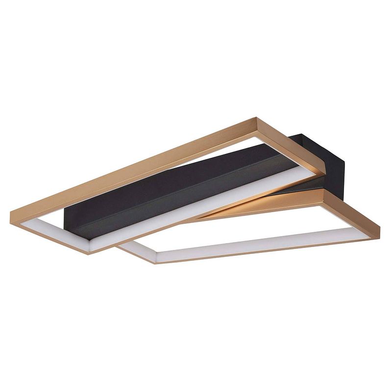 Foto van Highlight plafondlamp helios l 43 cm b 34 cm mat goud-zwart