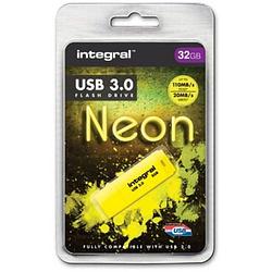 Foto van Integral neon usb 3.0 stick, 32 gb, geel
