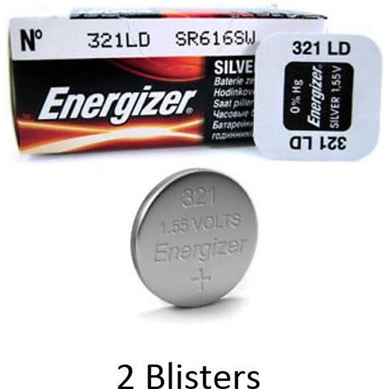 Foto van 2 stuks (2 blisters a 1 stuk) energizer zilver oxide knoopcel 321 1.55v