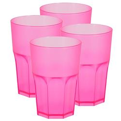 Foto van 4x stuks kunststof drinkbekers 430 ml magenta-roze - bekers