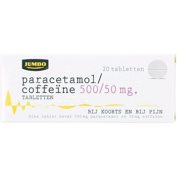 Foto van Jumbo paracetamol/coffeine 500/50mg 20st