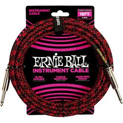 Foto van Ernie ball 6396 braided instrument cable rood 5.5 m