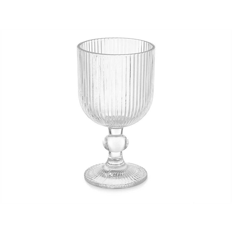 Foto van Wijnglas strepen transparant glas 260 ml (6 stuks)