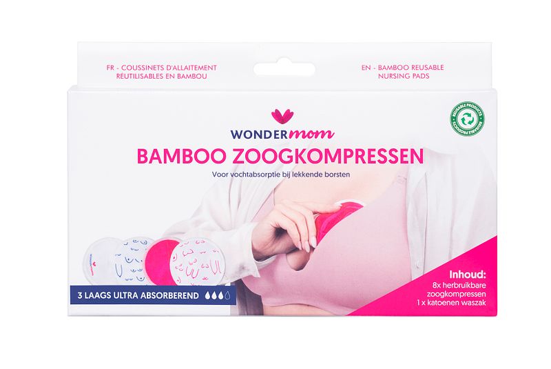 Foto van Wondermom bamboe zoogkompressen