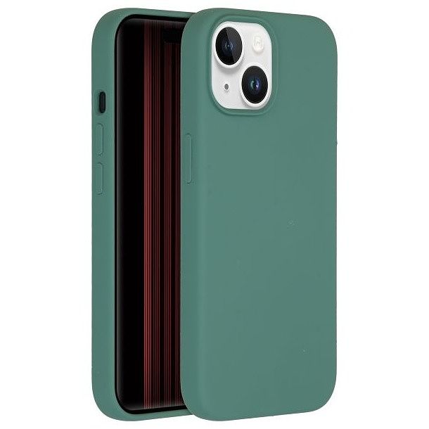 Foto van Accezz liquid silicone backcover met magsafe iphone 15 telefoonhoesje groen