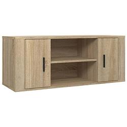 Foto van The living store tv-meubel sonoma eiken - 100 x 35 x 40 cm - voldoende opbergruimte