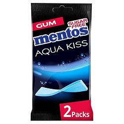 Foto van Mentos aqua kiss kauwgom mint suikervrij 2 pakjes 14 stuks bij jumbo