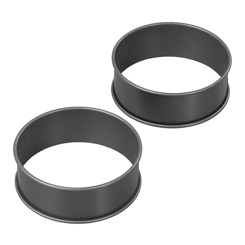 Foto van Tala - kookring / ei ring, set van 2 stuks, non-stick, zilver - tala