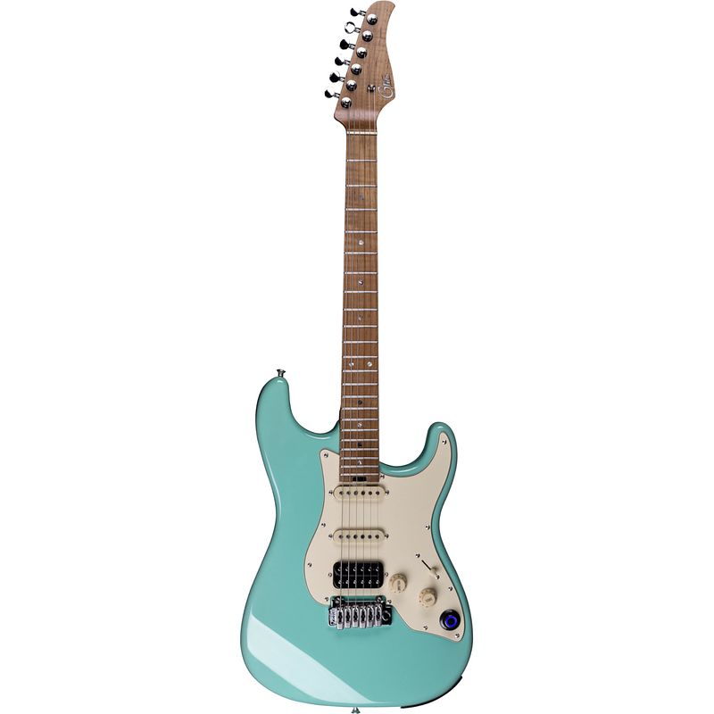 Foto van Mooer gtrs guitars professional 801 mint green intelligent guitar met gigbag