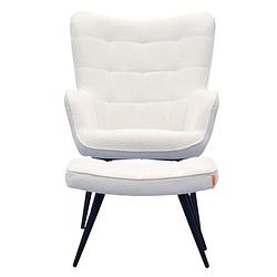 Foto van Fauteuil otta incl. hocker boucle off-white