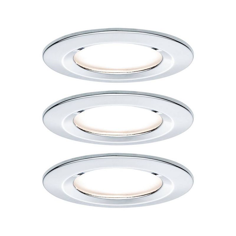 Foto van Paulmann nova inbouwlamp voor badkamer set van 3 stuks led led 18 w ip44 chroom (glanzend)