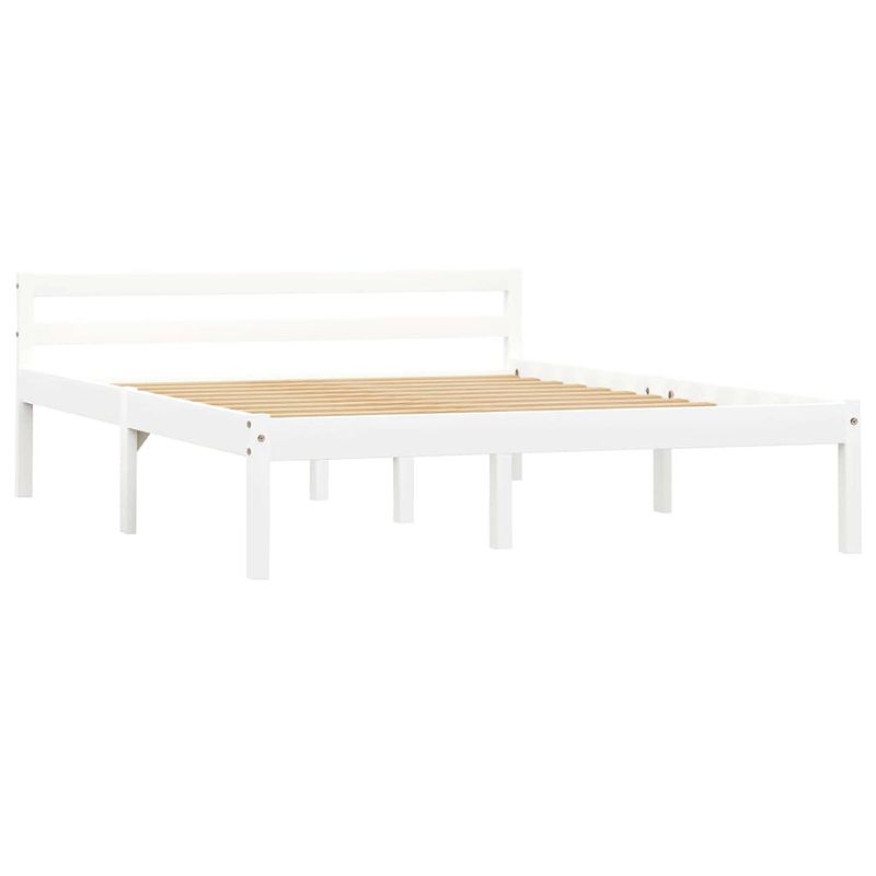 Foto van The living store bedframe - grenenhout - 120 x 200 cm - wit