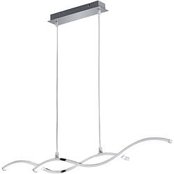 Foto van Led hanglamp - trion cidoni - 25w - warm wit 3000k - rechthoek - mat chroom - aluminium