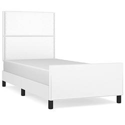 Foto van The living store bedframe - bedframes - 193 x 93 x 118/128 cm - kunstleer