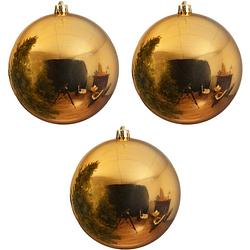 Foto van 3x grote raam/deur/kerstboom decoratie gouden kerstballen 20 cm glans - kerstbal