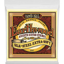 Foto van Ernie ball 2047 earthwood silk & steel extra soft snarenset