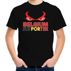 Foto van Zwart fan shirt / kleding belgium supporter ek/ wk voor kinderen xl (158-164) - feestshirts