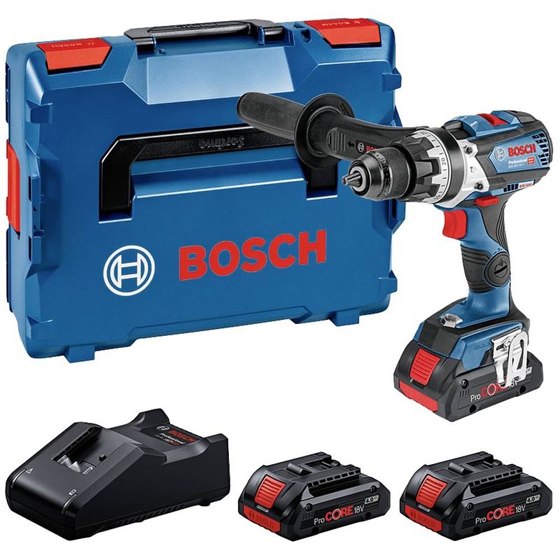 Foto van Bosch professional gsb 18v-110 c 0615a5002x accu-klopboor/schroefmachine 18 v li-ion incl. 3 accus, incl. lader, brushless