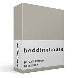 Foto van Beddinghouse percale katoen hoeslaken - 100% percale katoen - lits-jumeaux (160x210/220 cm) - sand