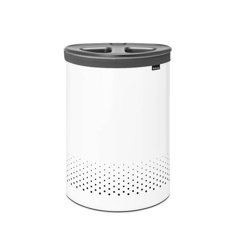 Foto van Brabantia wasbox 55 liter - white / dark grey kunststof deksel