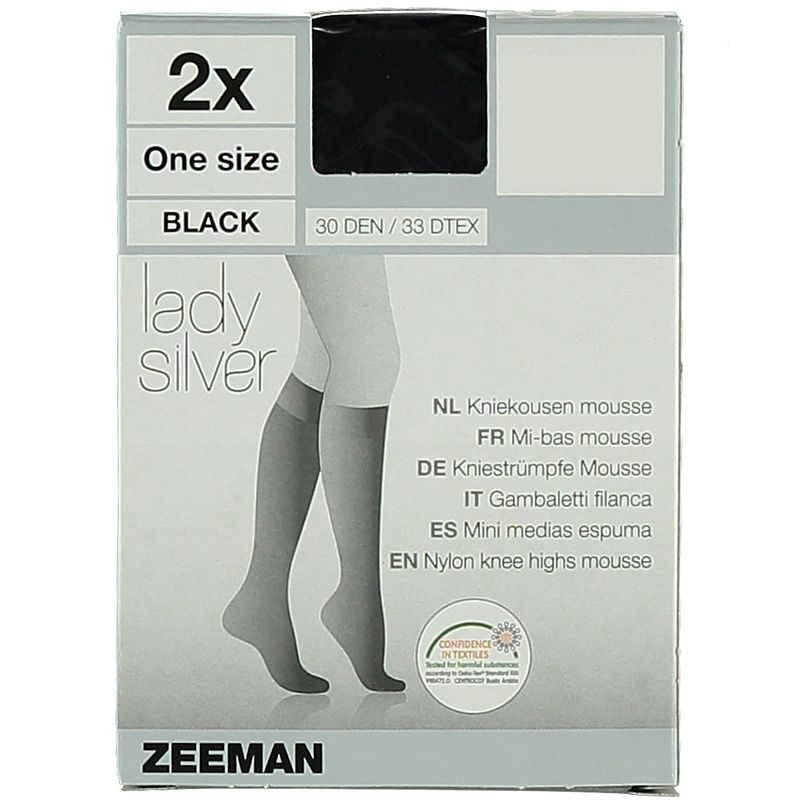 Foto van Lady silver - kniekousen - stretch - 30 den - 2-pack