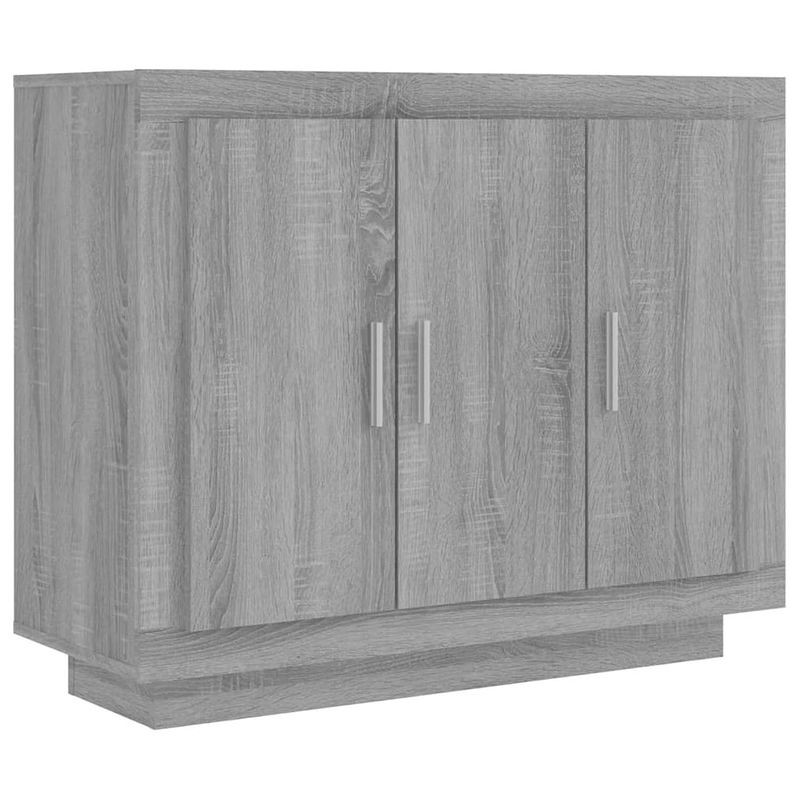 Foto van Vidaxl dressoir 92x35x75 cm bewerkt hout grijs sonoma eikenkleurig