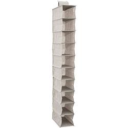 Foto van 5five kast organiser - hangend - 10 vakken - 30 x 15 x 120 cm - beige - opbergmanden