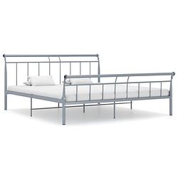 Foto van Vidaxl bedframe metaal grijs 160x200 cm