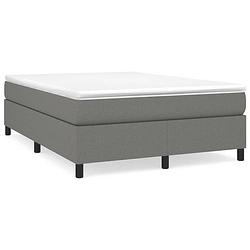 Foto van The living store boxspringbed - donkergrijs - 140 x 200 x 35 cm - pocketvering matras