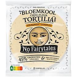 Foto van No fairytales the original bloemkool tortilia volkoren 5 stuks 200g aanbieding bij jumbo | 25% korting