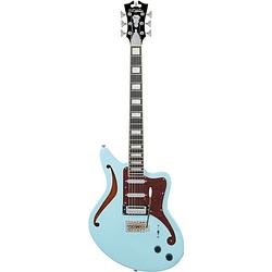 Foto van D'sangelico premier bedford sh sky blue semi-akoestische gitaar met gigbag